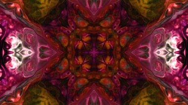 Soyut boya fırça mürekkep patlayabilir formanın düzgün kavramı simetrik desen süs dekoratif Kaleidoscope hareketi geometrik daire ve yıldız şekiller