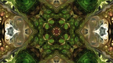 Soyut boya fırça mürekkep patlayabilir formanın düzgün kavramı simetrik desen süs dekoratif Kaleidoscope hareketi geometrik daire ve yıldız şekiller