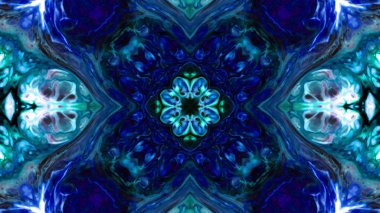 Soyut boya fırça mürekkep patlayabilir formanın düzgün kavramı simetrik desen süs dekoratif Kaleidoscope hareketi geometrik daire ve yıldız şekiller