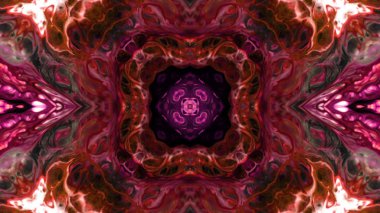 Soyut boya fırça mürekkep patlayabilir formanın düzgün kavramı simetrik desen süs dekoratif Kaleidoscope hareketi geometrik daire ve yıldız şekiller