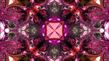 Soyut boya fırça mürekkep patlayabilir formanın düzgün kavramı simetrik desen süs dekoratif Kaleidoscope hareketi geometrik daire ve yıldız şekiller