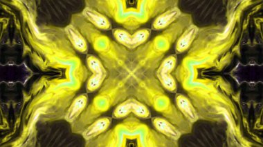 Soyut boya fırça mürekkep patlayabilir formanın düzgün kavramı simetrik desen süs dekoratif Kaleidoscope hareketi geometrik daire ve yıldız şekiller