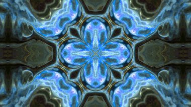 Soyut boya fırça mürekkep patlayabilir formanın düzgün kavramı simetrik desen süs dekoratif Kaleidoscope hareketi geometrik daire ve yıldız şekiller