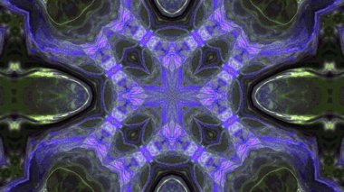 Soyut boya fırça mürekkep patlayabilir formanın düzgün kavramı simetrik desen süs dekoratif Kaleidoscope hareketi geometrik daire ve yıldız şekiller