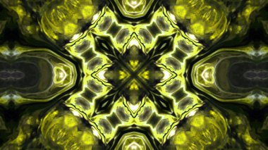 Soyut boya fırça mürekkep patlayabilir formanın düzgün kavramı simetrik desen süs dekoratif Kaleidoscope hareketi geometrik daire ve yıldız şekiller