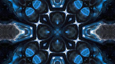 Soyut boya fırça mürekkep patlayabilir formanın düzgün kavramı simetrik desen süs dekoratif Kaleidoscope hareketi geometrik daire ve yıldız şekiller