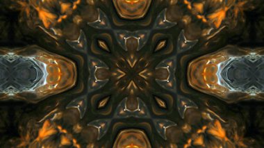 Soyut boya fırça mürekkep patlayabilir formanın düzgün kavramı simetrik desen süs dekoratif Kaleidoscope hareketi geometrik daire ve yıldız şekiller