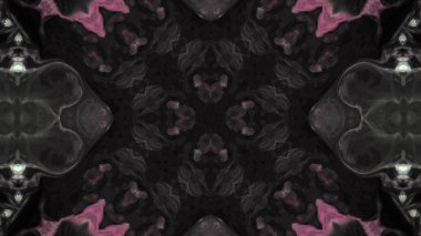 Soyut boya fırça mürekkep patlayabilir formanın düzgün kavramı simetrik desen süs dekoratif Kaleidoscope hareketi geometrik daire ve yıldız şekiller