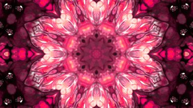 Soyut boya fırça mürekkep patlayabilir formanın düzgün kavramı simetrik desen süs dekoratif Kaleidoscope hareketi geometrik daire ve yıldız şekiller