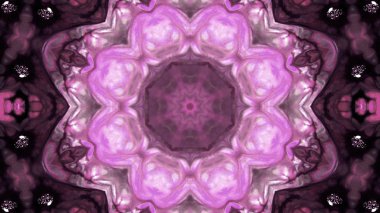 Soyut boya fırça mürekkep patlayabilir formanın düzgün kavramı simetrik desen süs dekoratif Kaleidoscope hareketi geometrik daire ve yıldız şekiller