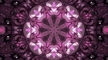 Soyut boya fırça mürekkep patlayabilir formanın düzgün kavramı simetrik desen süs dekoratif Kaleidoscope hareketi geometrik daire ve yıldız şekiller