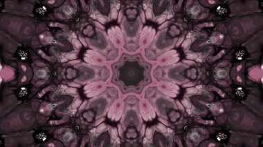 Soyut boya fırça mürekkep patlayabilir formanın düzgün kavramı simetrik desen süs dekoratif Kaleidoscope hareketi geometrik daire ve yıldız şekiller