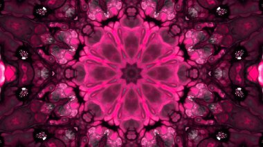 Soyut boya fırça mürekkep patlayabilir formanın düzgün kavramı simetrik desen süs dekoratif Kaleidoscope hareketi geometrik daire ve yıldız şekiller