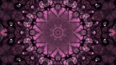 Soyut boya fırça mürekkep patlayabilir formanın düzgün kavramı simetrik desen süs dekoratif Kaleidoscope hareketi geometrik daire ve yıldız şekiller