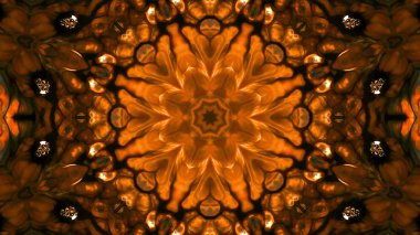 Soyut boya fırça mürekkep patlayabilir formanın düzgün kavramı simetrik desen süs dekoratif Kaleidoscope hareketi geometrik daire ve yıldız şekiller