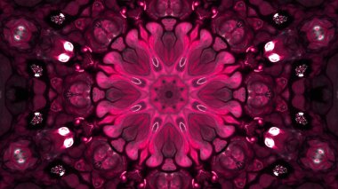 Soyut boya fırça mürekkep patlayabilir formanın düzgün kavramı simetrik desen süs dekoratif Kaleidoscope hareketi geometrik daire ve yıldız şekiller