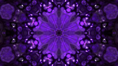 Soyut boya fırça mürekkep patlayabilir formanın düzgün kavramı simetrik desen süs dekoratif Kaleidoscope hareketi geometrik daire ve yıldız şekiller