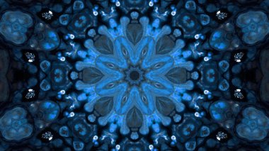 Soyut boya fırça mürekkep patlayabilir formanın düzgün kavramı simetrik desen süs dekoratif Kaleidoscope hareketi geometrik daire ve yıldız şekiller