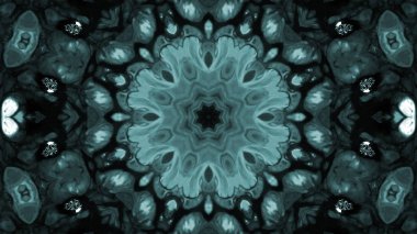 Soyut boya fırça mürekkep patlayabilir formanın düzgün kavramı simetrik desen süs dekoratif Kaleidoscope hareketi geometrik daire ve yıldız şekiller