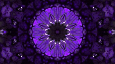 Soyut boya fırça mürekkep patlayabilir formanın düzgün kavramı simetrik desen süs dekoratif Kaleidoscope hareketi geometrik daire ve yıldız şekiller