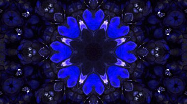 Soyut boya fırça mürekkep patlayabilir formanın düzgün kavramı simetrik desen süs dekoratif Kaleidoscope hareketi geometrik daire ve yıldız şekiller