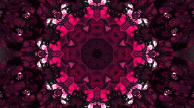 Soyut boya fırça mürekkep patlayabilir formanın düzgün kavramı simetrik desen süs dekoratif Kaleidoscope hareketi geometrik daire ve yıldız şekiller