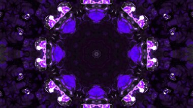 Soyut boya fırça mürekkep patlayabilir formanın düzgün kavramı simetrik desen süs dekoratif Kaleidoscope hareketi geometrik daire ve yıldız şekiller