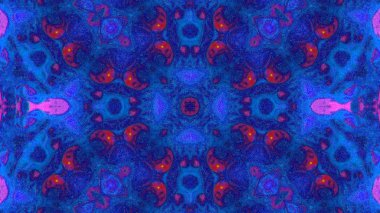 Soyut boya fırça mürekkep patlayabilir formanın düzgün kavramı simetrik desen süs dekoratif Kaleidoscope hareketi geometrik daire ve yıldız şekiller