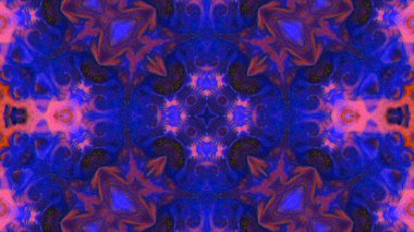 Soyut boya fırça mürekkep patlayabilir formanın düzgün kavramı simetrik desen süs dekoratif Kaleidoscope hareketi geometrik daire ve yıldız şekiller