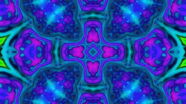 Soyut boya fırça mürekkep patlayabilir formanın düzgün kavramı simetrik desen süs dekoratif Kaleidoscope hareketi geometrik daire ve yıldız şekiller