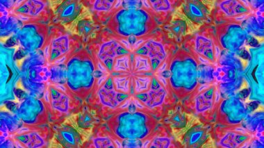 Soyut boya fırça mürekkep patlayabilir formanın düzgün kavramı simetrik desen süs dekoratif Kaleidoscope hareketi geometrik daire ve yıldız şekiller