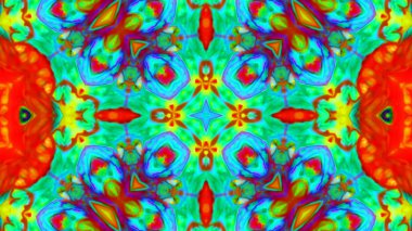 Soyut boya fırça mürekkep patlayabilir formanın düzgün kavramı simetrik desen süs dekoratif Kaleidoscope hareketi geometrik daire ve yıldız şekiller