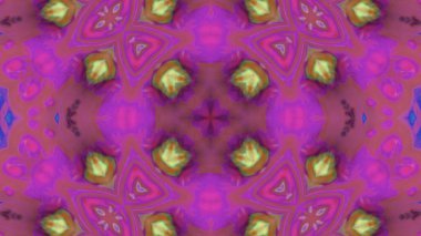 Soyut boya fırça mürekkep patlayabilir formanın düzgün kavramı simetrik desen süs dekoratif Kaleidoscope hareketi geometrik daire ve yıldız şekiller