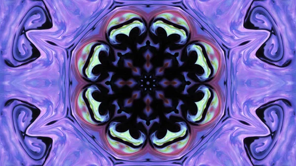 Soyut boya fırça mürekkep patlayabilir formanın düzgün kavramı simetrik desen süs dekoratif Kaleidoscope hareketi geometrik daire ve yıldız şekiller