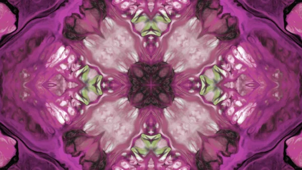 Soyut boya fırça mürekkep patlayabilir formanın düzgün kavramı simetrik desen süs dekoratif Kaleidoscope hareketi geometrik daire ve yıldız şekiller