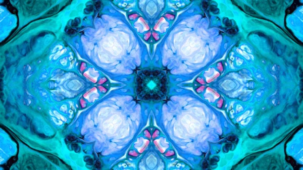 Soyut boya fırça mürekkep patlayabilir formanın düzgün kavramı simetrik desen süs dekoratif Kaleidoscope hareketi geometrik daire ve yıldız şekiller