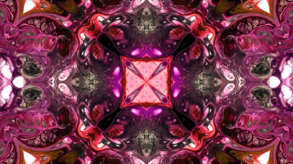 Soyut boya fırça mürekkep patlayabilir formanın düzgün kavramı simetrik desen süs dekoratif Kaleidoscope hareketi geometrik daire ve yıldız şekiller