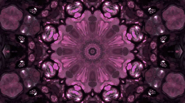 Soyut boya fırça mürekkep patlayabilir formanın düzgün kavramı simetrik desen süs dekoratif Kaleidoscope hareketi geometrik daire ve yıldız şekiller