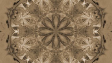 Soyut boya fırça mürekkep patlayabilir formanın düzgün kavramı simetrik desen süs dekoratif Kaleidoscope hareketi geometrik daire ve yıldız şekiller