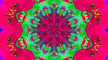 Soyut boya fırça mürekkep patlayabilir formanın düzgün kavramı simetrik desen süs dekoratif Kaleidoscope hareketi geometrik daire ve yıldız şekiller