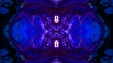 Soyut boya fırça mürekkep patlayabilir formanın düzgün kavramı simetrik desen süs dekoratif Kaleidoscope hareketi geometrik daire ve yıldız şekiller