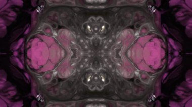 Soyut boya fırça mürekkep patlayabilir formanın düzgün kavramı simetrik desen süs dekoratif Kaleidoscope hareketi geometrik daire ve yıldız şekiller