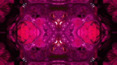 Soyut boya fırça mürekkep patlayabilir formanın düzgün kavramı simetrik desen süs dekoratif Kaleidoscope hareketi geometrik daire ve yıldız şekiller