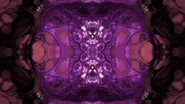 Soyut boya fırça mürekkep patlayabilir formanın düzgün kavramı simetrik desen süs dekoratif Kaleidoscope hareketi geometrik daire ve yıldız şekiller