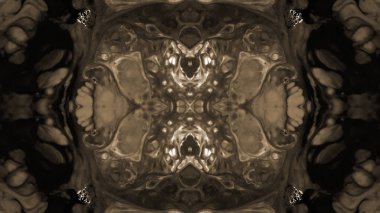 Soyut boya fırça mürekkep patlayabilir formanın düzgün kavramı simetrik desen süs dekoratif Kaleidoscope hareketi geometrik daire ve yıldız şekiller