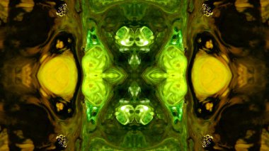 Soyut boya fırça mürekkep patlayabilir formanın düzgün kavramı simetrik desen süs dekoratif Kaleidoscope hareketi geometrik daire ve yıldız şekiller