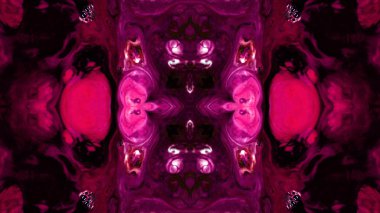 Soyut boya fırça mürekkep patlayabilir formanın düzgün kavramı simetrik desen süs dekoratif Kaleidoscope hareketi geometrik daire ve yıldız şekiller