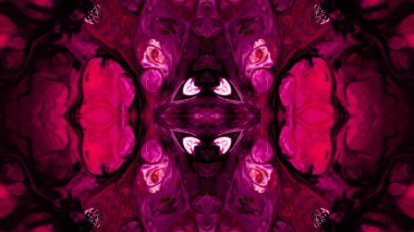 Soyut boya fırça mürekkep patlayabilir formanın düzgün kavramı simetrik desen süs dekoratif Kaleidoscope hareketi geometrik daire ve yıldız şekiller