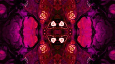 Soyut boya fırça mürekkep patlayabilir formanın düzgün kavramı simetrik desen süs dekoratif Kaleidoscope hareketi geometrik daire ve yıldız şekiller