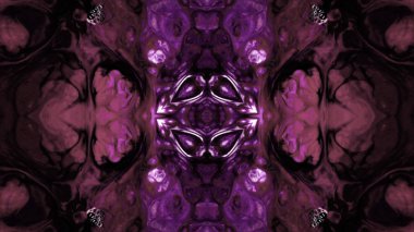 Soyut boya fırça mürekkep patlayabilir formanın düzgün kavramı simetrik desen süs dekoratif Kaleidoscope hareketi geometrik daire ve yıldız şekiller